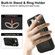 iPhone 16e / 17e Ring Holder Card Bag Skin Feel Phone Case - Black