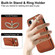 iPhone 16e / 17e Ring Holder Card Bag Skin Feel Phone Case - Brown