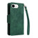 iPhone 16e / 17e Rivet Buckle 9 Cards Three Fold Leather Phone Case - Green