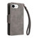 iPhone 16e / 17e Rivet Buckle 9 Cards Three Fold Leather Phone Case - Grey