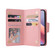 iPhone 16e / 17e Rivet Buckle 9 Cards Three Fold Leather Phone Case - Rose Gold