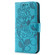 iPhone 16e / 17e Rose Butterfly Embossed Leather Phone Case - Blue