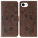 iPhone 16e / 17e Rose Butterfly Embossed Leather Phone Case - Brown