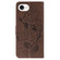 iPhone 16e / 17e Rose Butterfly Embossed Leather Phone Case - Brown