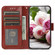 iPhone 16e / 17e Rose Butterfly Embossed Leather Phone Case - Brown