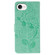 iPhone 16e / 17e Rose Butterfly Embossed Leather Phone Case - Green