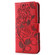 iPhone 16e / 17e Rose Butterfly Embossed Leather Phone Case - Red