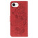 iPhone 16e / 17e Rose Butterfly Embossed Leather Phone Case - Red