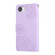 iPhone 16e / 17e Rose Flower Embossed 3-Card Slots Leather Phone Case - Purple