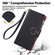 iPhone 16e / 17e Round Buckle Zipper Wallet Leather Phone Case with Crossbody Strap - Black
