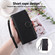 iPhone 16e / 17e Round Buckle Zipper Wallet Leather Phone Case with Crossbody Strap - Black