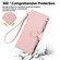 iPhone 16e / 17e Round Buckle Zipper Wallet Leather Phone Case with Crossbody Strap - Pink