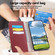 iPhone 16e / 17e Round Buckle Zipper Wallet Leather Phone Case with Crossbody Strap - Red