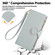iPhone 16e / 17e Round Buckle Zipper Wallet Leather Phone Case with Crossbody Strap - Sky Blue