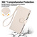 iPhone 16e / 17e Round Buckle Zipper Wallet Leather Phone Case with Crossbody Strap - White
