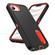 iPhone 16e / 17e Rugged PC + Silicone Phone Case with Holder - Black+Orange