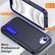 iPhone 16e / 17e Rugged PC + Silicone Phone Case with Holder - Dark Blue+Royal Blue