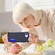 iPhone 16e / 17e Rugged PC + Silicone Phone Case with Holder - Dark Blue+Royal Blue