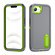 iPhone 16e / 17e Rugged PC + Silicone Phone Case with Holder - Grey+Fresh Green