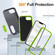 iPhone 16e / 17e Rugged PC + Silicone Phone Case with Holder - Grey+Fresh Green