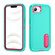 iPhone 16e / 17e Rugged PC + Silicone Phone Case with Holder - Light Green+Rose Red