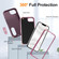 iPhone 16e / 17e Rugged PC + Silicone Phone Case with Holder - Purple+Pink