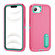 iPhone 16e / 17e Rugged PC + Silicone Phone Case with Holder - Rose Red+Light Green