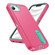 iPhone 16e / 17e Rugged PC + Silicone Phone Case with Holder - Rose Red+Light Green