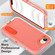 iPhone 16e / 17e Rugged PC + Silicone Phone Case with Holder - Transparent+Orange