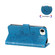 iPhone 16e / 17e Seven-petal Flowers Embossing Leather Phone Case - Blue