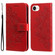 iPhone 16e / 17e Seven-petal Flowers Embossing Leather Phone Case - Red