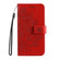 iPhone 16e / 17e Seven-petal Flowers Embossing Leather Phone Case - Red