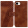 iPhone 16e / 17e Seven-shaped Embossed Leather Phone Case - Brown
