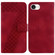 iPhone 16e / 17e Seven-shaped Embossed Leather Phone Case - Red