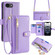 iPhone 16e / 17e Sheep Texture Cross-body Zipper Wallet Leather Phone Case - Purple