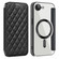 iPhone 16e / 17e Shield Magsafe RFID Anti-theft Rhombus Leather Phone Case - Black