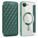 iPhone 16e / 17e Shield Magsafe RFID Anti-theft Rhombus Leather Phone Case - Green