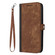 iPhone 16e / 17e Side Buckle Double Fold Hand Strap Leather Phone Case - Brown