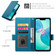 iPhone 16e / 17e Side Buckle Magnetic Frosted Leather Phone Case - Blue