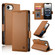 iPhone 16e / 17e Side Buckle Magnetic Frosted Leather Phone Case - Brown