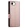 iPhone 16e / 17e Side Buckle Magnetic Frosted Leather Phone Case - Rose Gold