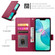 iPhone 16e / 17e Side Buckle Magnetic Frosted Leather Phone Case - Wine Red