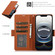 iPhone 16e / 17e Side Buckle RFID Anti-theft Leather Phone Case - Brown