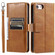 iPhone 16e / 17e Simple 6-Card Wallet Leather Phone Case - Brown
