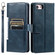iPhone 16e / 17e Simple 6-Card Wallet Leather Phone Case - Navy Blue