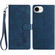 iPhone 16e / 17e Skin Feel Embossed Feather Leather Phone Case - Dark Blue