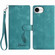 iPhone 16e / 17e Skin Feel Embossed Feather Leather Phone Case - Green