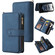 iPhone 16e / 17e Skin Feel Multi Card Slots Zipper Wallet Leather Phone Case - Blue