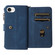 iPhone 16e / 17e Skin Feel Multi Card Slots Zipper Wallet Leather Phone Case - Blue