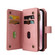 iPhone 16e / 17e Skin Feel Multi Card Slots Zipper Wallet Leather Phone Case - Pink